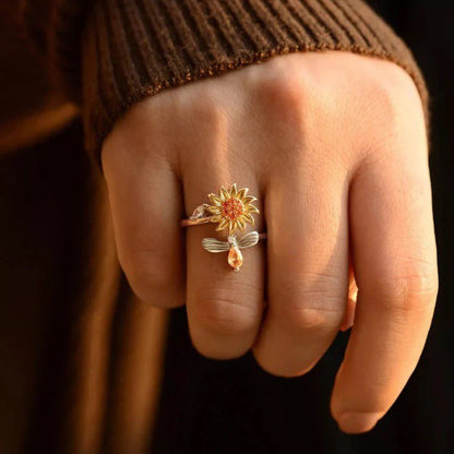 *SET X 2 ANILLO GIRASOL GIRATORIO