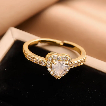 Anillo Corazon de Cristal
